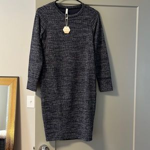 Pink Blush heathered blue sweater dress